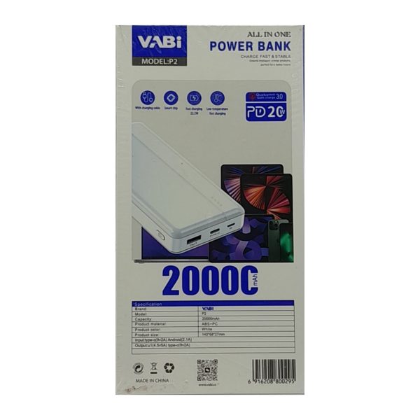 پاور بانک 20000 VABI مدل P2