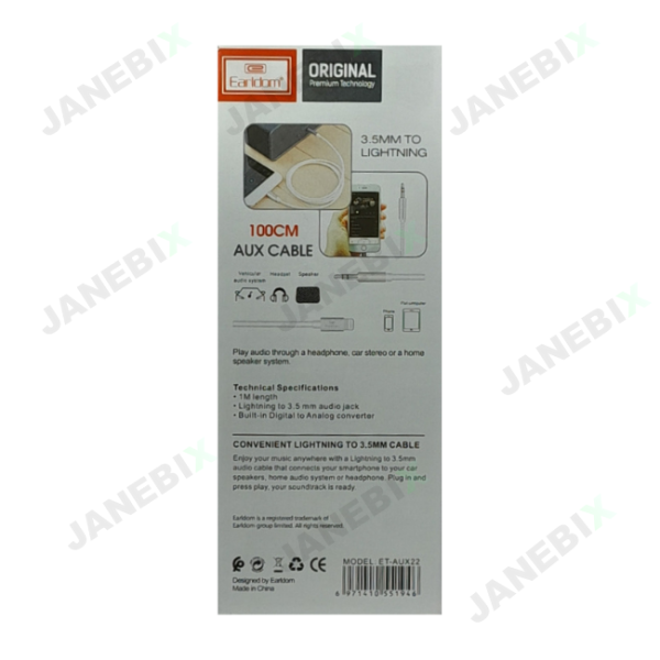 کابل آکس EARLDOM مدل IOS ET-AUX22