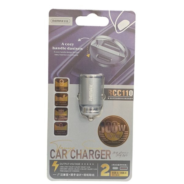شارژر فندکی ریمکس ۱۰۰ وات مدل RCC110